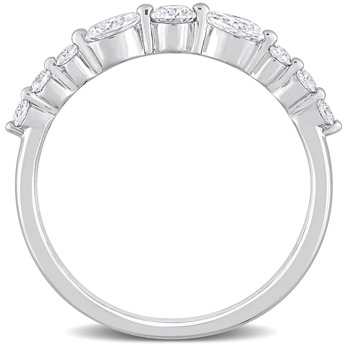 Miadora 2/5ct DEW Moissanite Semi-Eternity Ring in Sterling Silver sold by Zulily product image thumbnail 3