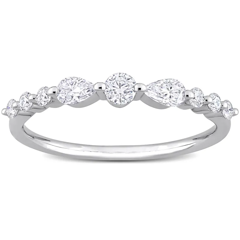 Miadora 2/5ct DEW Moissanite Semi-Eternity Ring in Sterling Silver sold by Zulily