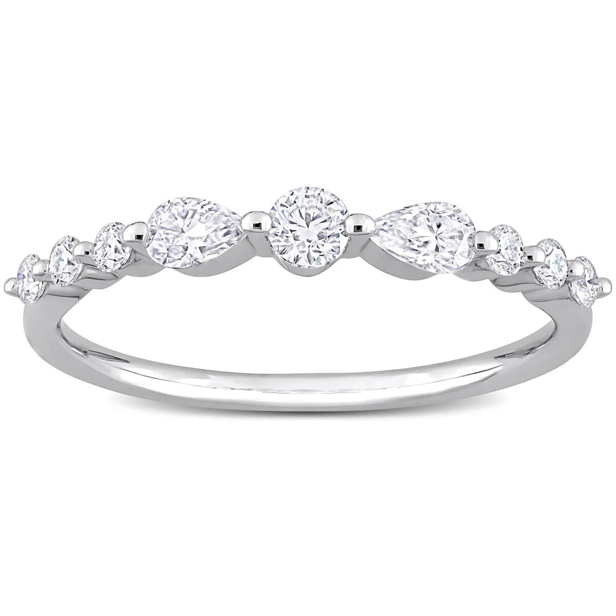 Miadora 2/5ct DEW Moissanite Semi-Eternity Ring in Sterling Silver sold by Zulily