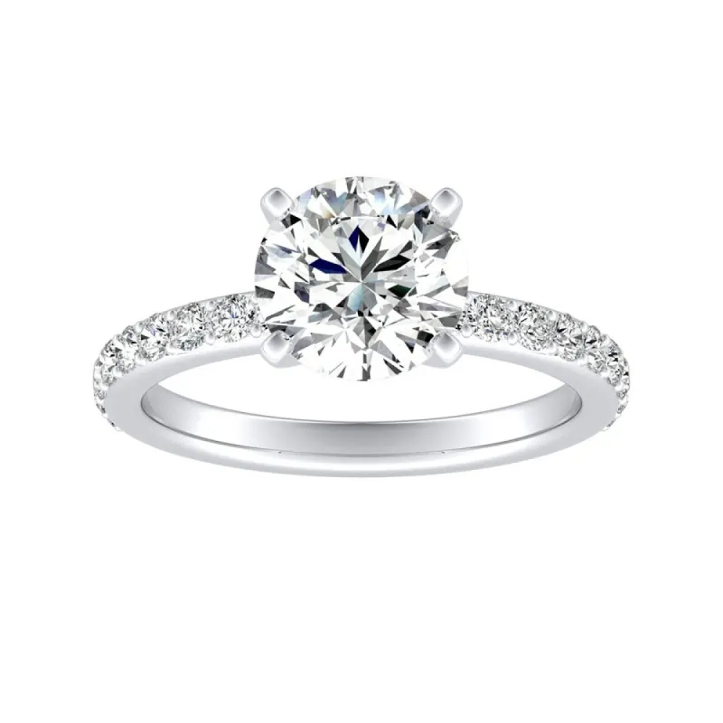 Auriya 14k Gold 2 1/2ctw Round Moissanite and Diamond Engagement Ring 1/3ct TDW sold by Zulily