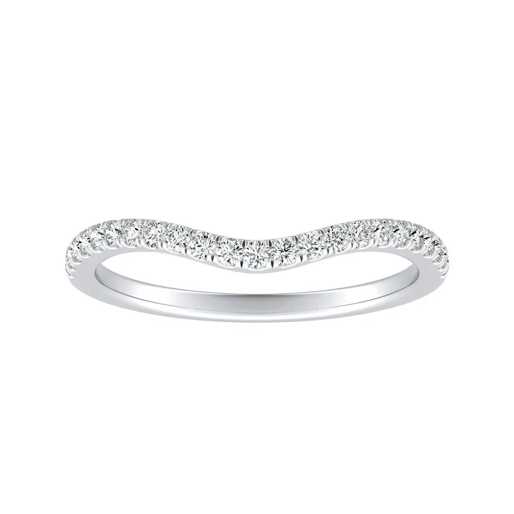 Auriya Platinum 1/5ctw Curved Diamond Wedding Band sold by Zulily