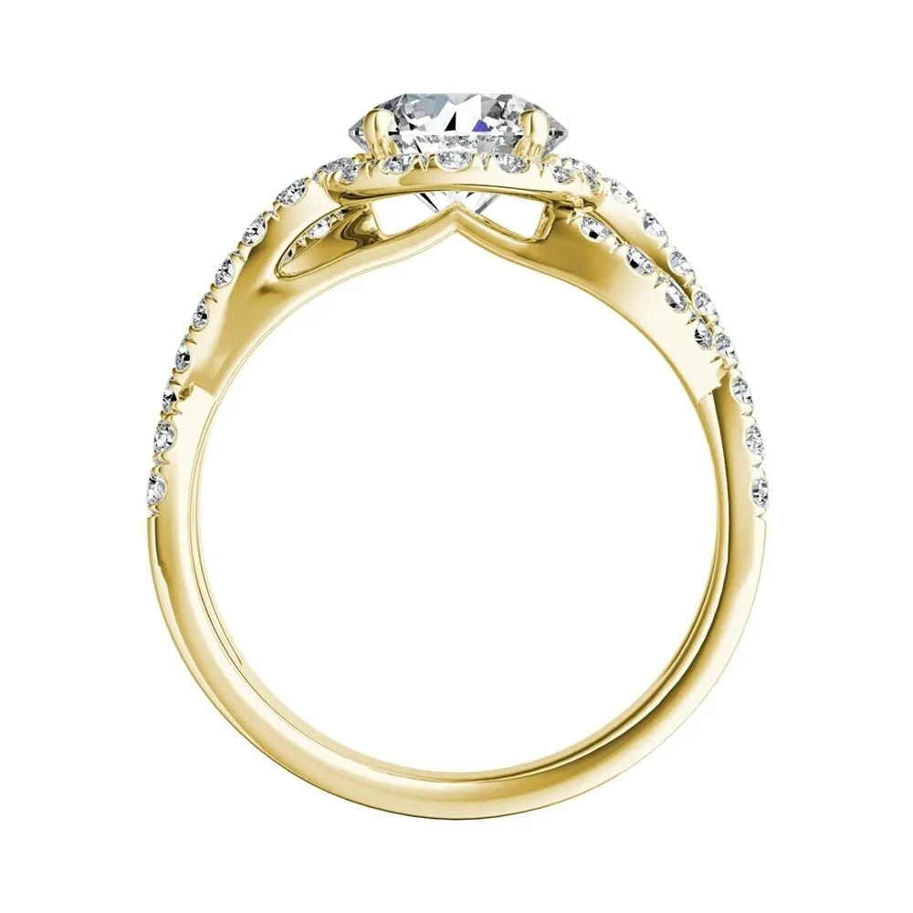Auriya 14k Gold Round 2 1/2ct Moissanite and 5/8ct TDW Halo Diamond Infinity Engagement Ring sold by Zulily product image thumbnail 5