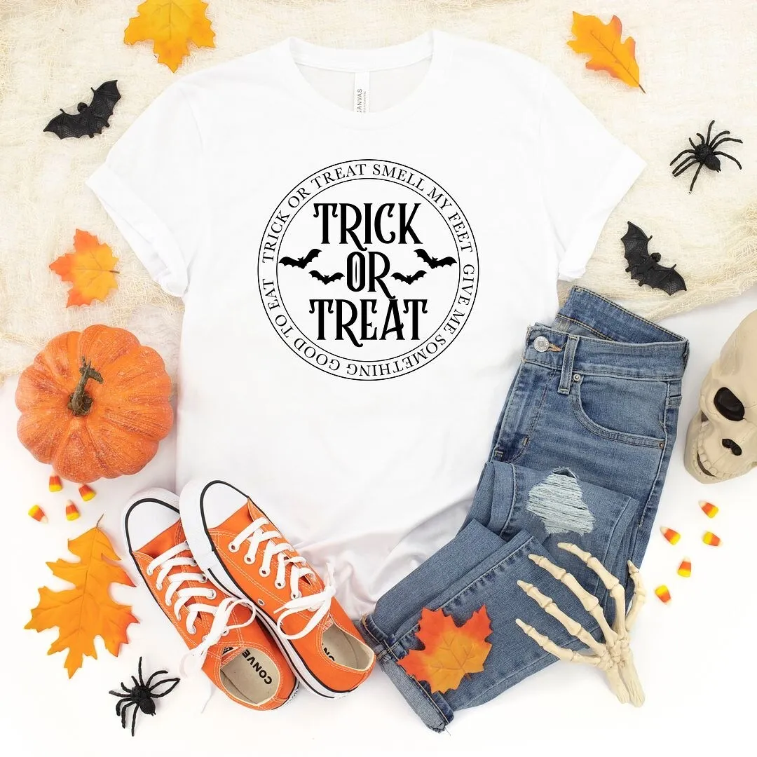 Trick or Treat Circle Short Sleeve Tee sold by Zulily