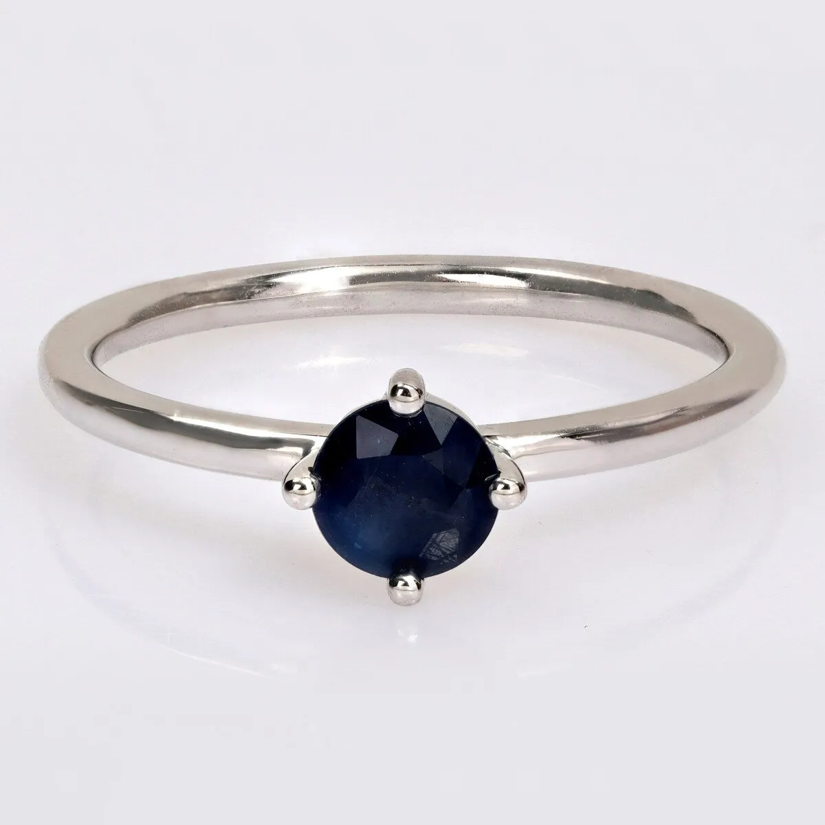 Miadora 10k White Gold Sapphire Solitaire Stackable Ring sold by Zulily product image thumbnail 3