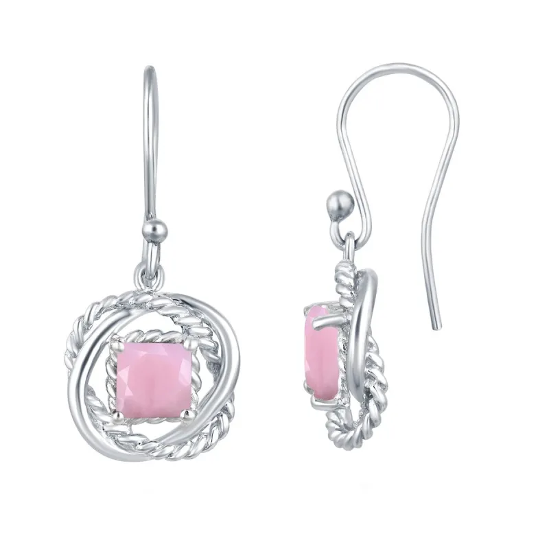 Sterling Silver with Natural Pink Opal Twisted Wire Earring sold by Zulily