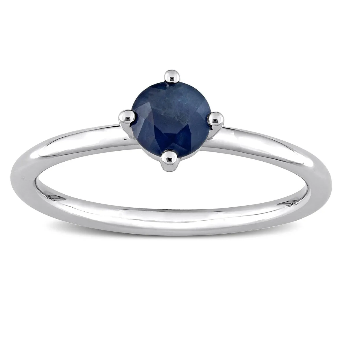 Miadora 10k White Gold Sapphire Solitaire Stackable Ring sold by Zulily product image thumbnail 5