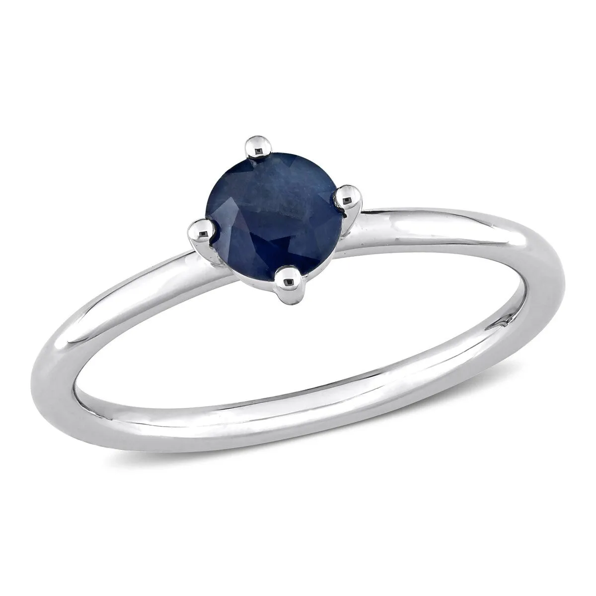 Miadora 10k White Gold Sapphire Solitaire Stackable Ring sold by Zulily product image thumbnail 2