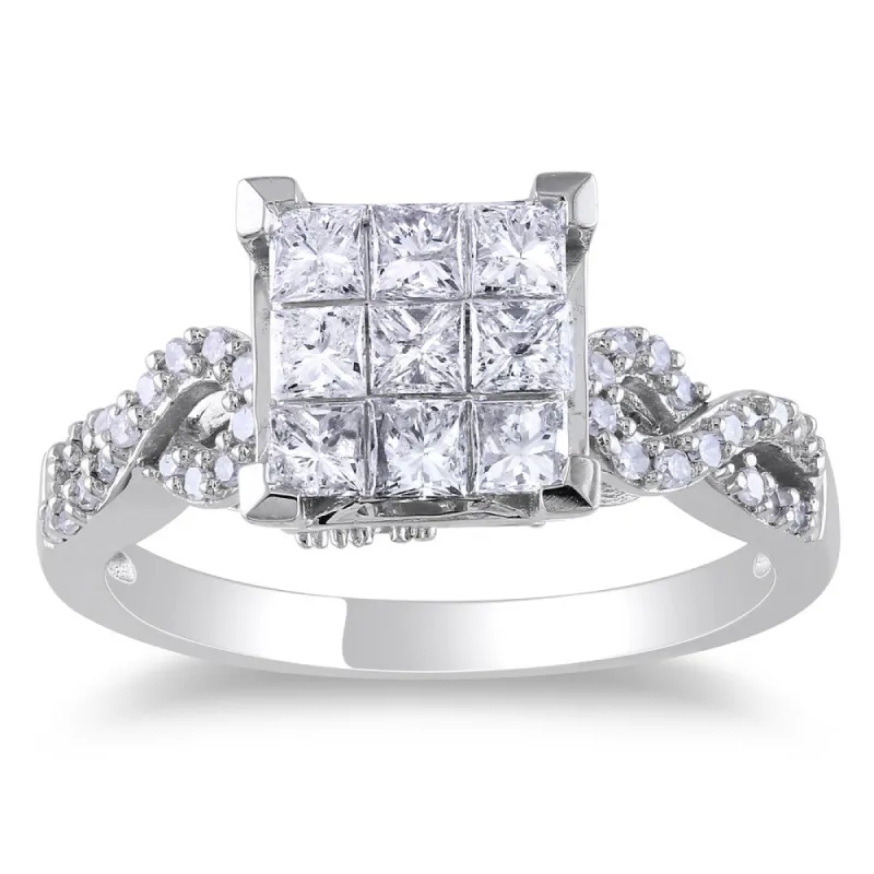 Miadora Signature Collection 10k White Gold 1ct TDW Princess-cut Diamond Composite Engagemnet Ring sold by Zulily