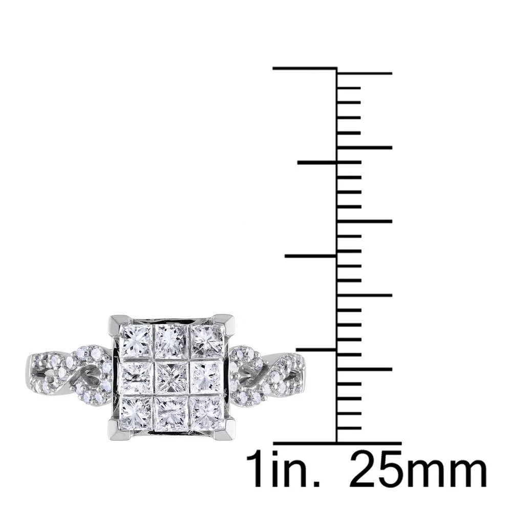 Miadora Signature Collection 10k White Gold 1ct TDW Princess-cut Diamond Composite Engagemnet Ring sold by Zulily product image thumbnail 3
