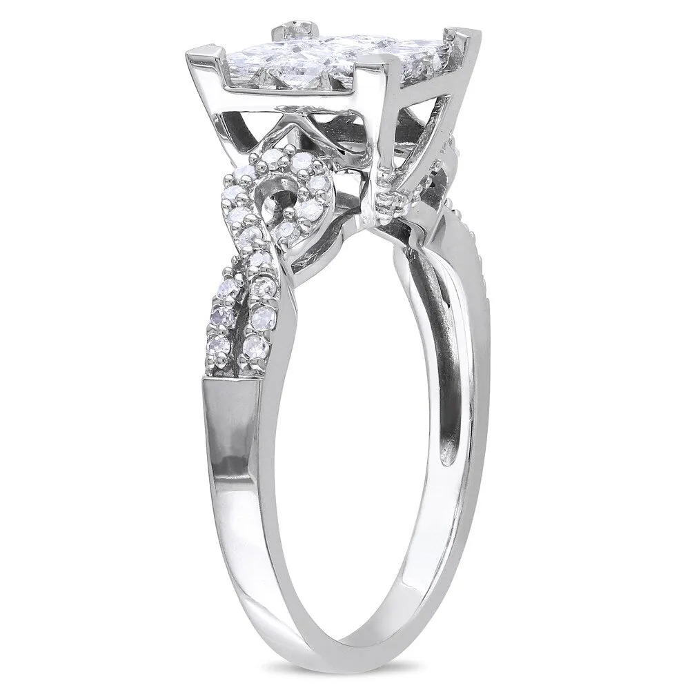 Miadora Signature Collection 10k White Gold 1ct TDW Princess-cut Diamond Composite Engagemnet Ring sold by Zulily product image thumbnail 2