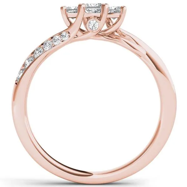 De Couer 10k Rose Gold 1/2ct TDW Diamond Three-Stone Anniversary Ring sold by Zulily product image thumbnail 3