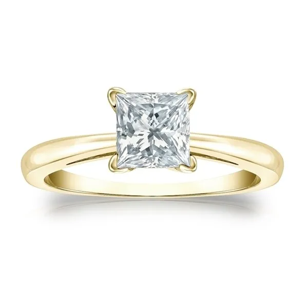 Auriya 1ctw Princess-Cut Solitaire Diamond Engagement Ring 18k Gold GIA Certified sold by Zulily product image thumbnail 5
