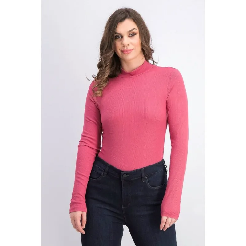 Self Esteem Juniors' Mock-Neck Bodysuit Mauvewood Size Large sold by Zulily