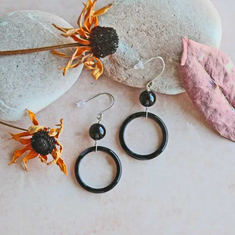 Onyx Drop Down Earrings sold by Zulily