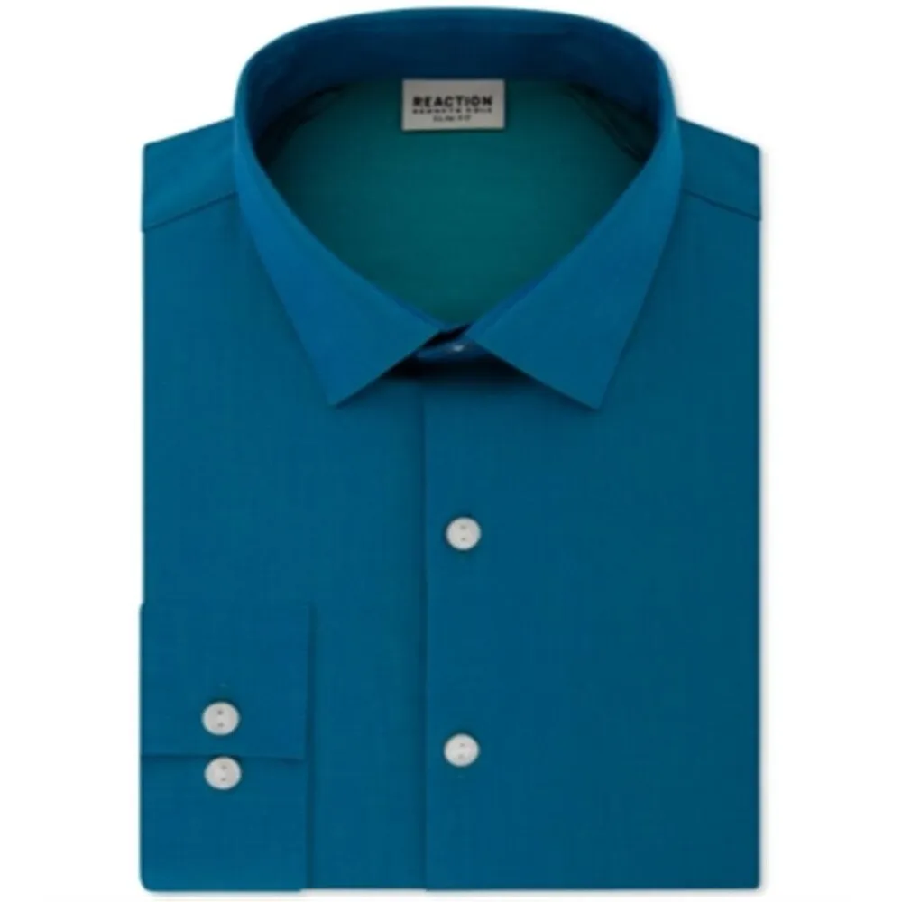 Kenneth Cole Men's Slim Fit Office Button Down Shirt Blue Size 16X32-33 sold by Zulily