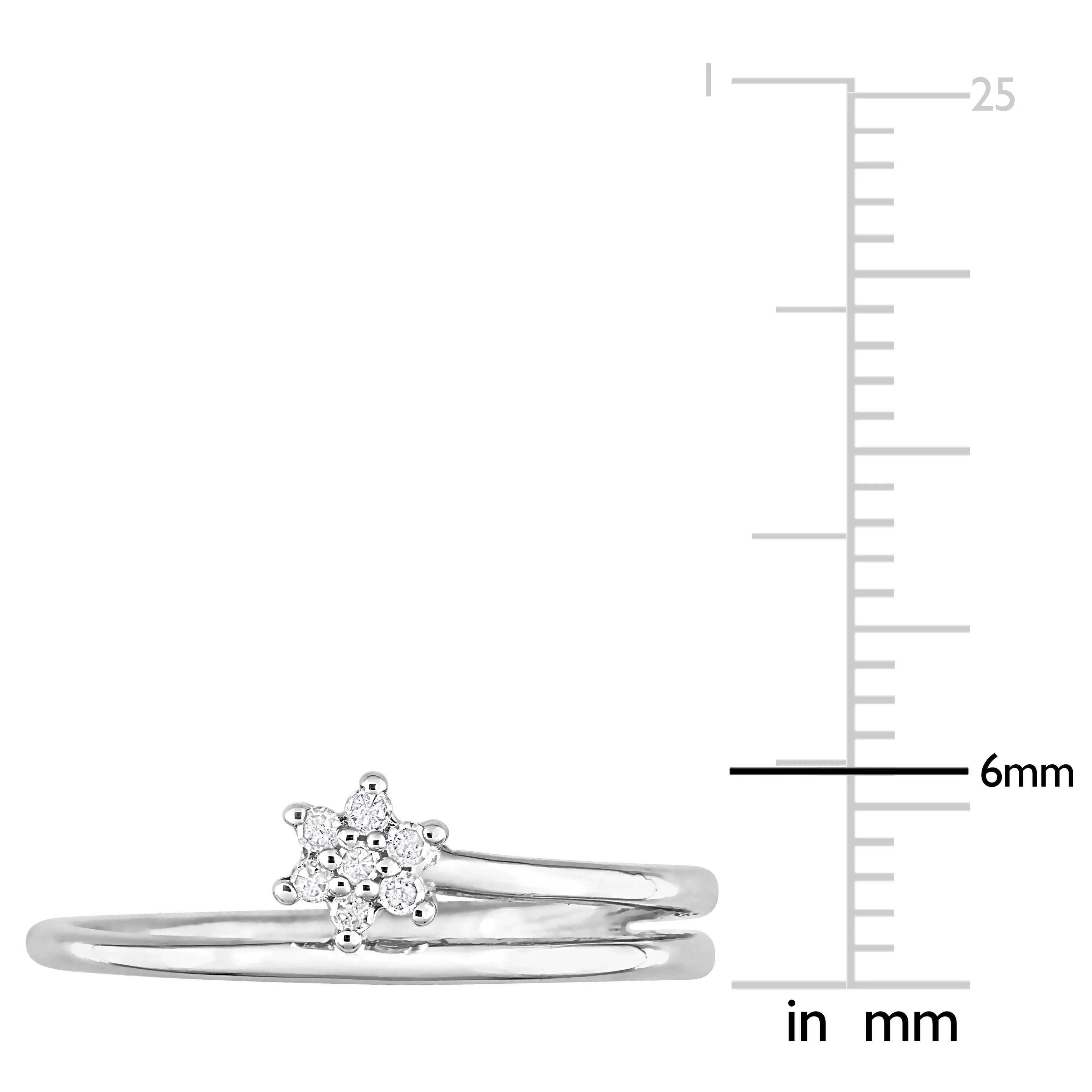 Miadora Diamond Accent Floral Promise Ring in Sterling Silver sold by Zulily product image thumbnail 3