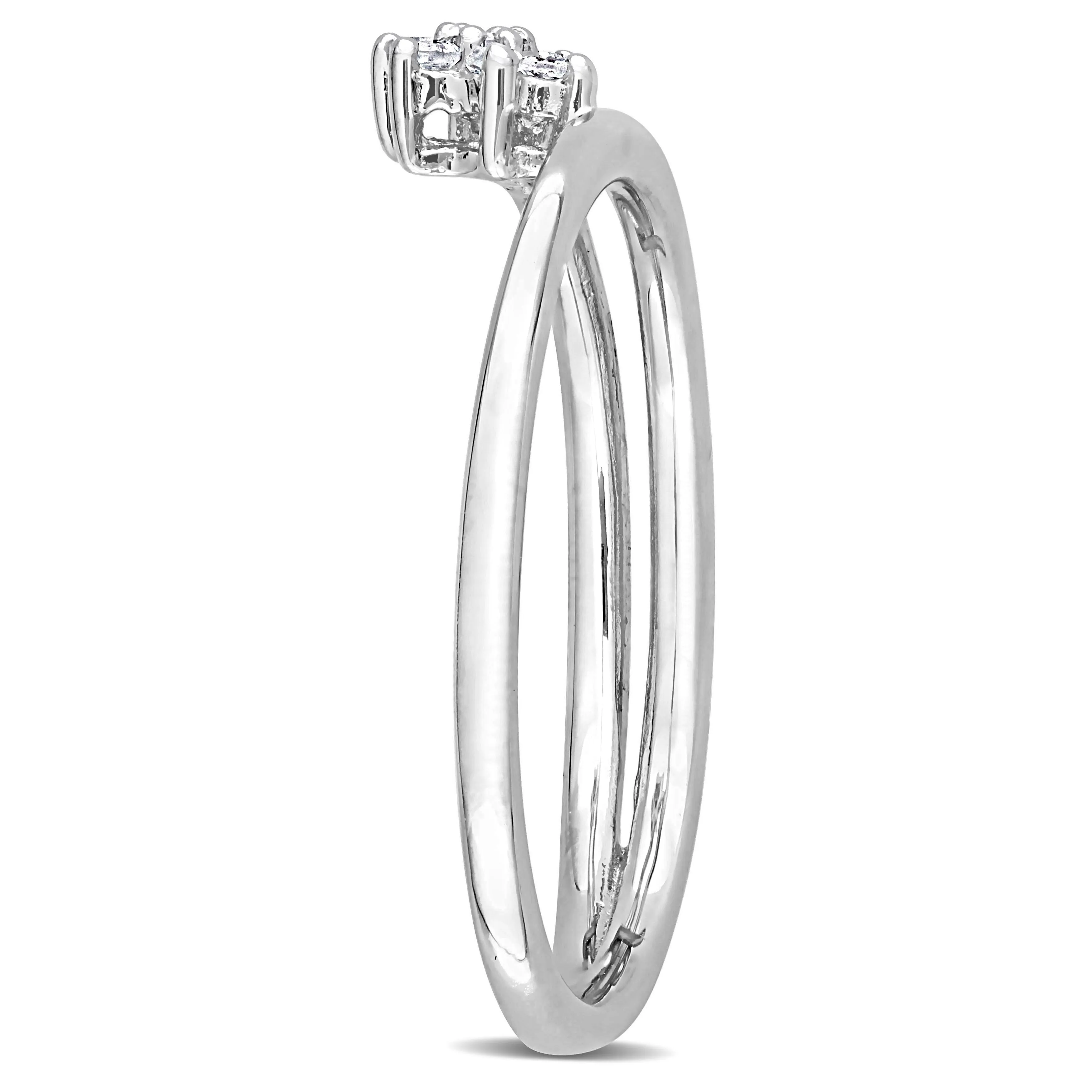 Miadora Diamond Accent Floral Promise Ring in Sterling Silver sold by Zulily product image thumbnail 2