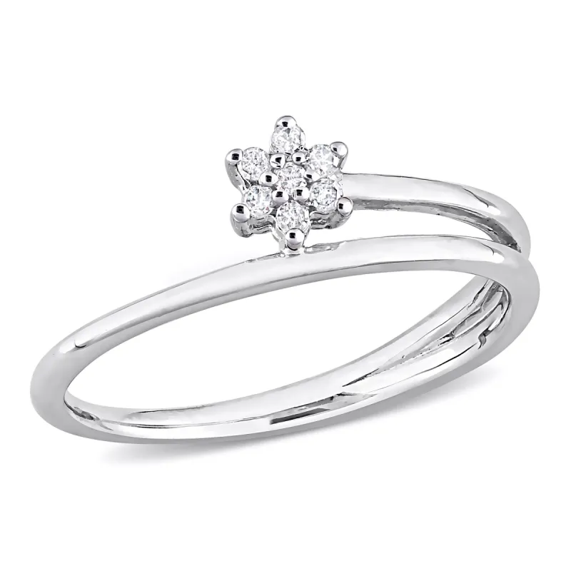 Miadora Diamond Accent Floral Promise Ring in Sterling Silver sold by Zulily