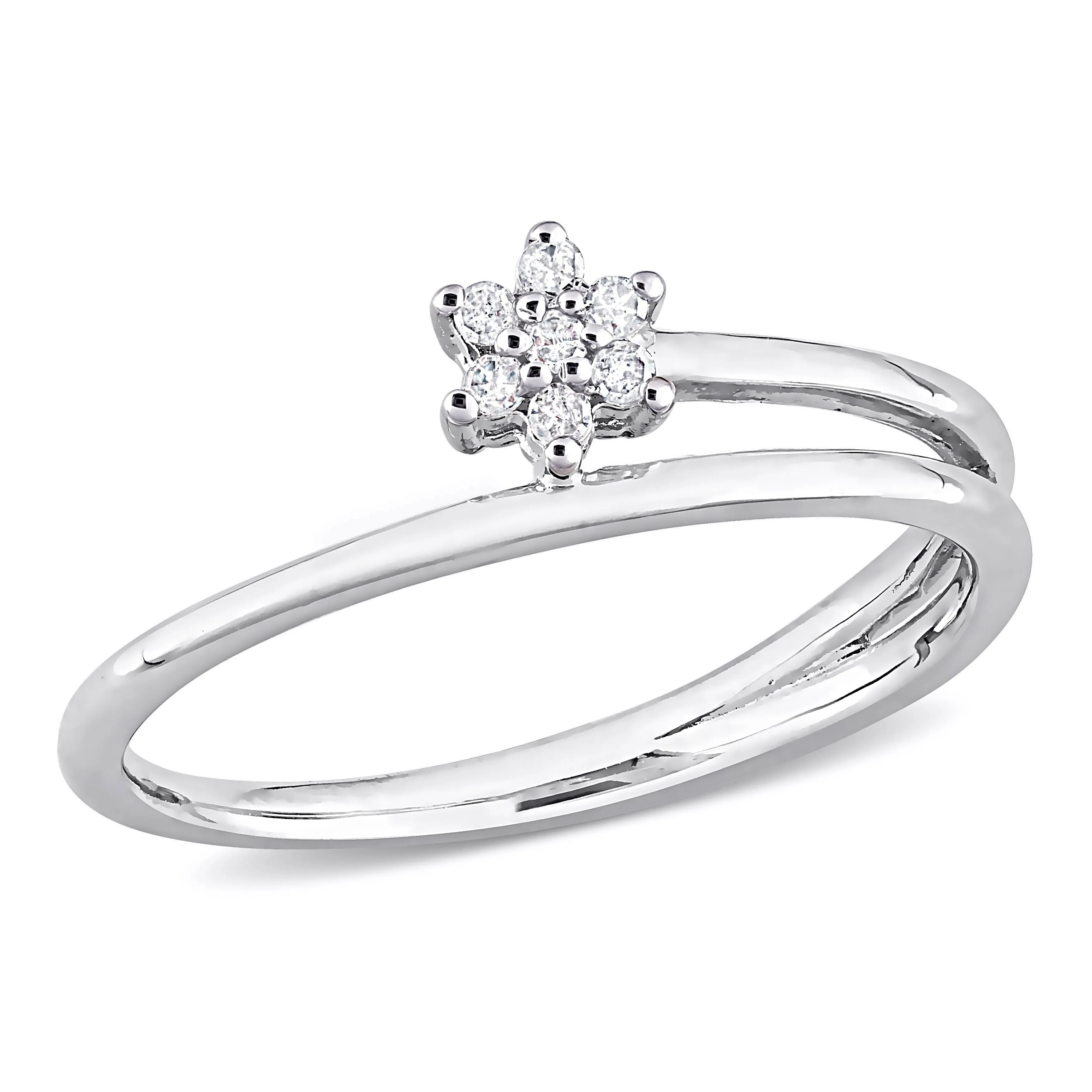 Miadora Diamond Accent Floral Promise Ring in Sterling Silver sold by Zulily