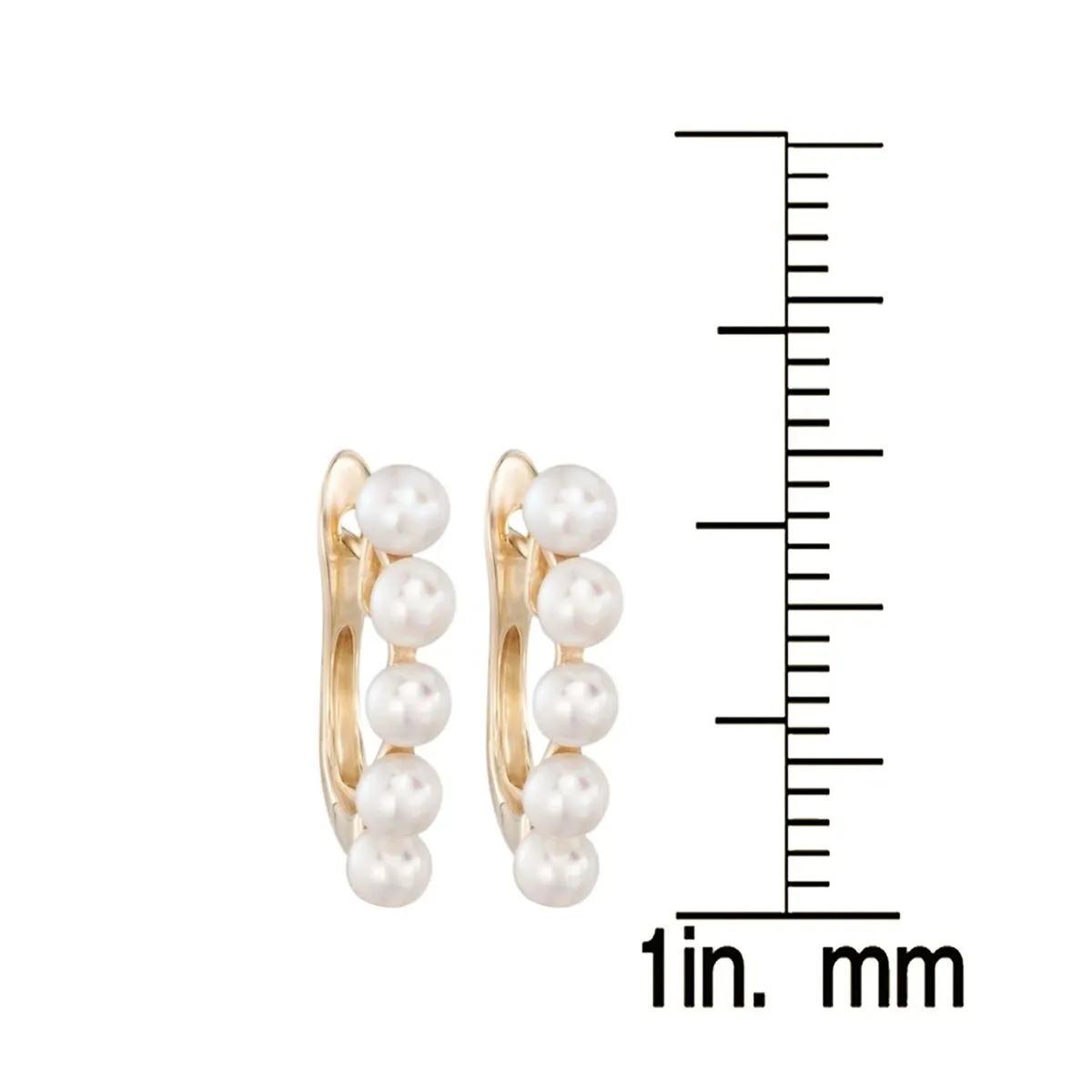 Gold Over Sterling Silver Cultured Pearl Huggie Hoop Earring sold by Zulily product image thumbnail 3