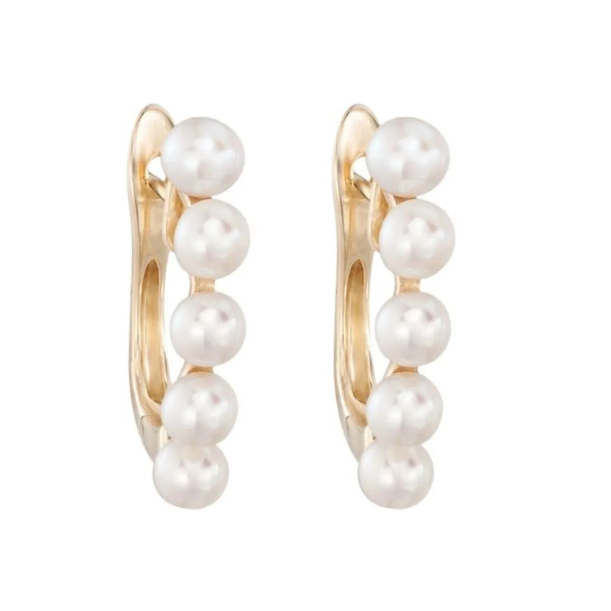 Gold Over Sterling Silver Cultured Pearl Huggie Hoop Earring sold by Zulily