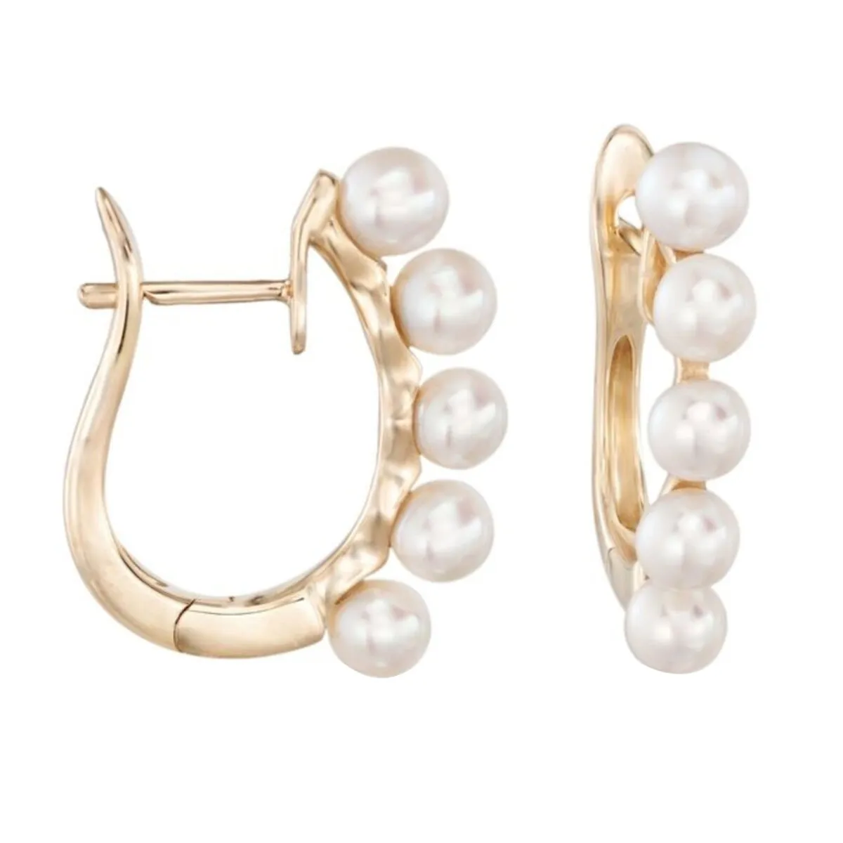 Gold Over Sterling Silver Cultured Pearl Huggie Hoop Earring sold by Zulily product image thumbnail 2