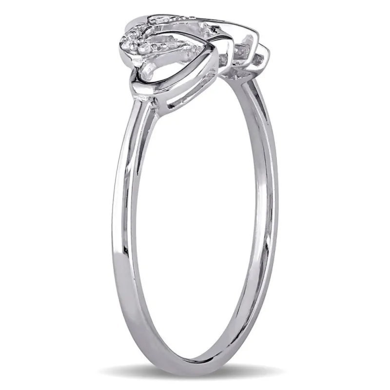 Miadora 10k White Gold Diamond Entwined Heart Ring sold by Zulily