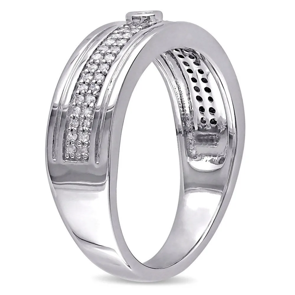 Miadora 10k White Gold 1/5ct TDW Diamond Ring sold by Zulily product image thumbnail 2