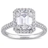 Miadora 2 7/8ct DEW Emerald-cut Moissanite Halo Engagement Ring in 10k White Gold sold by Zulily