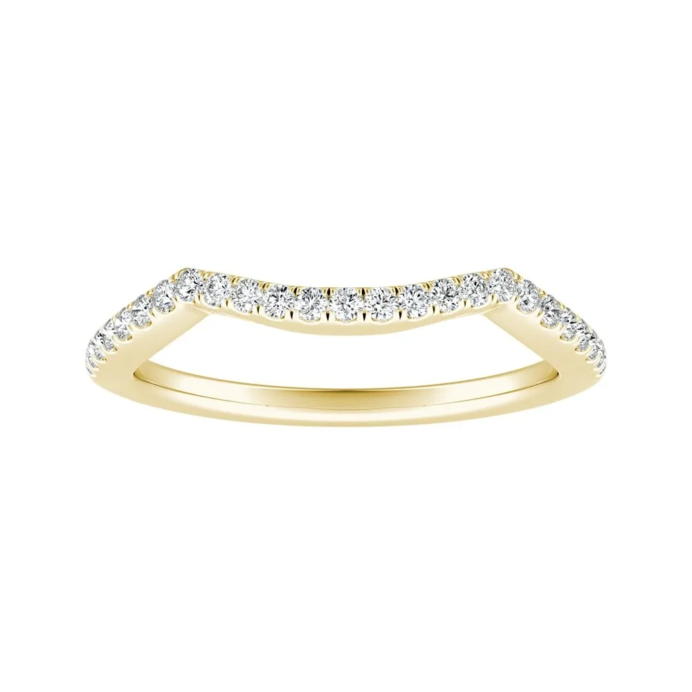 Auriya 1/6ctw Curved Diamond Wedding Band 14k Gold sold by Zulily product image thumbnail 3