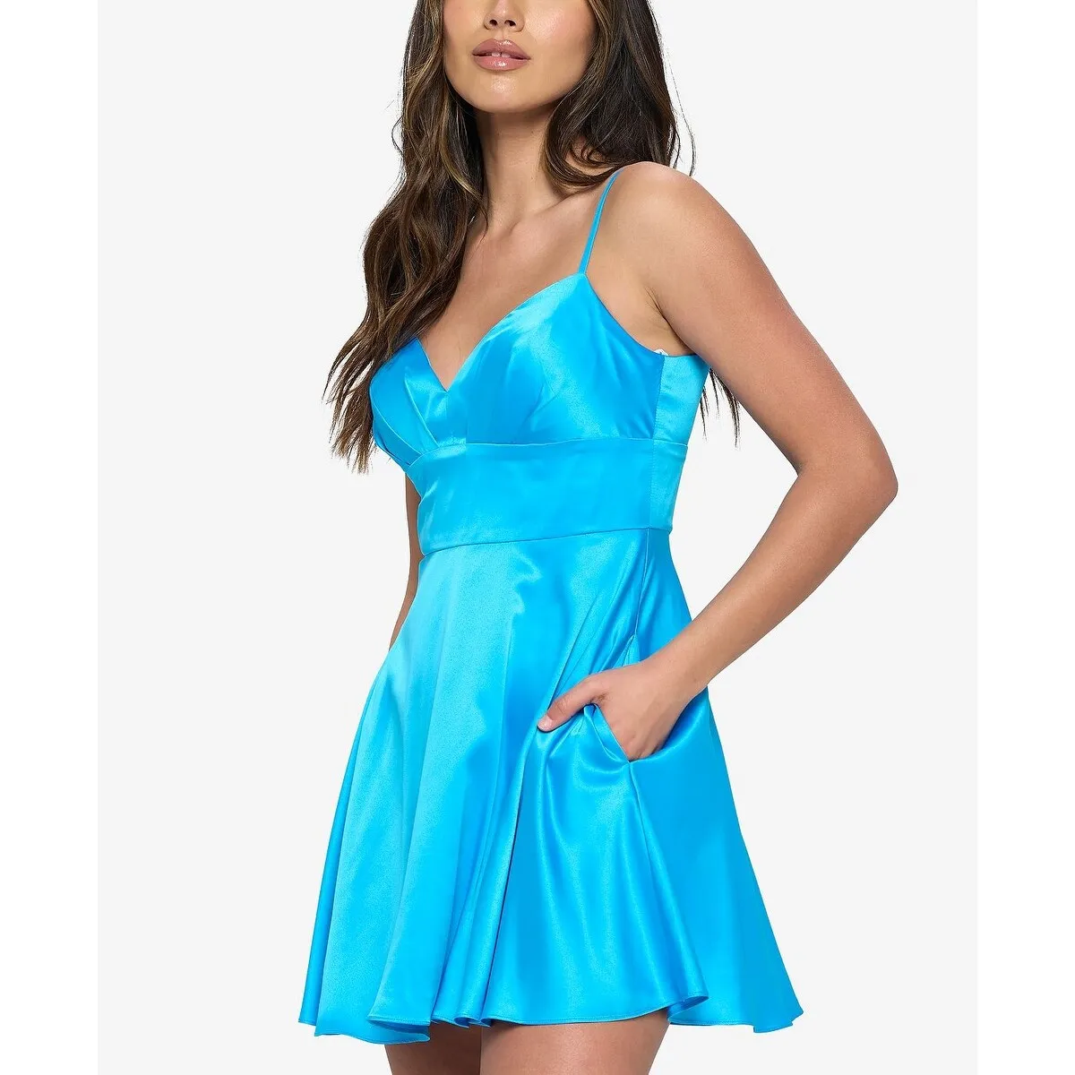 B Darlin Junior's Sheart Neck Fit & Flare Drweetess Blue Size 34 sold by Zulily product image thumbnail 3