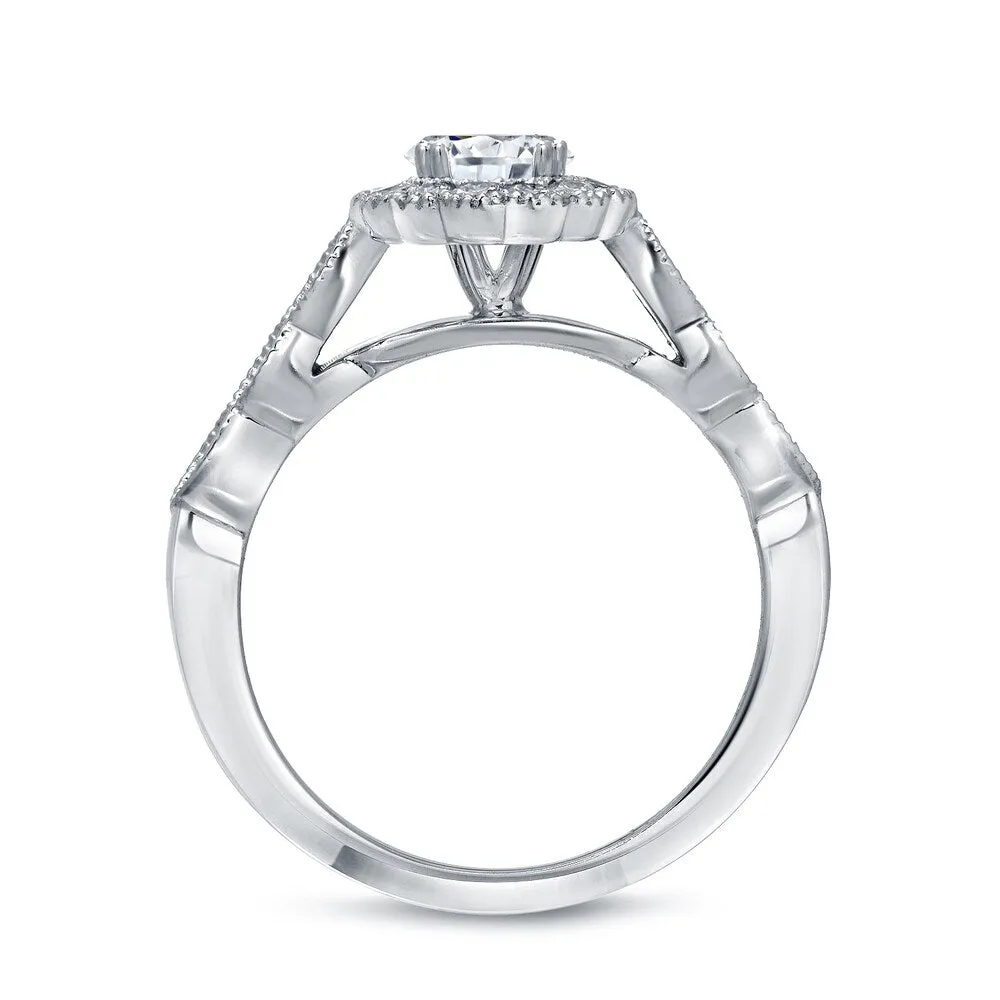 Auriya Platinum 1 3/5ctw Vintage Halo Oval Diamond Engagement Ring Set Certified sold by Zulily product image thumbnail 2