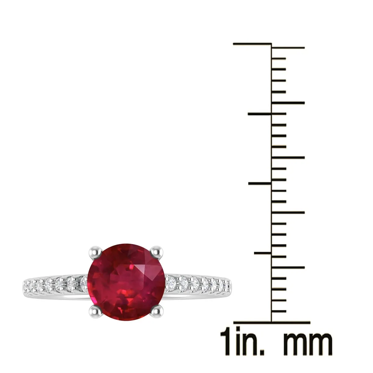 Sterling Silver with Ruby and White Topaz Engagement Ring sold by Zulily product image thumbnail 3