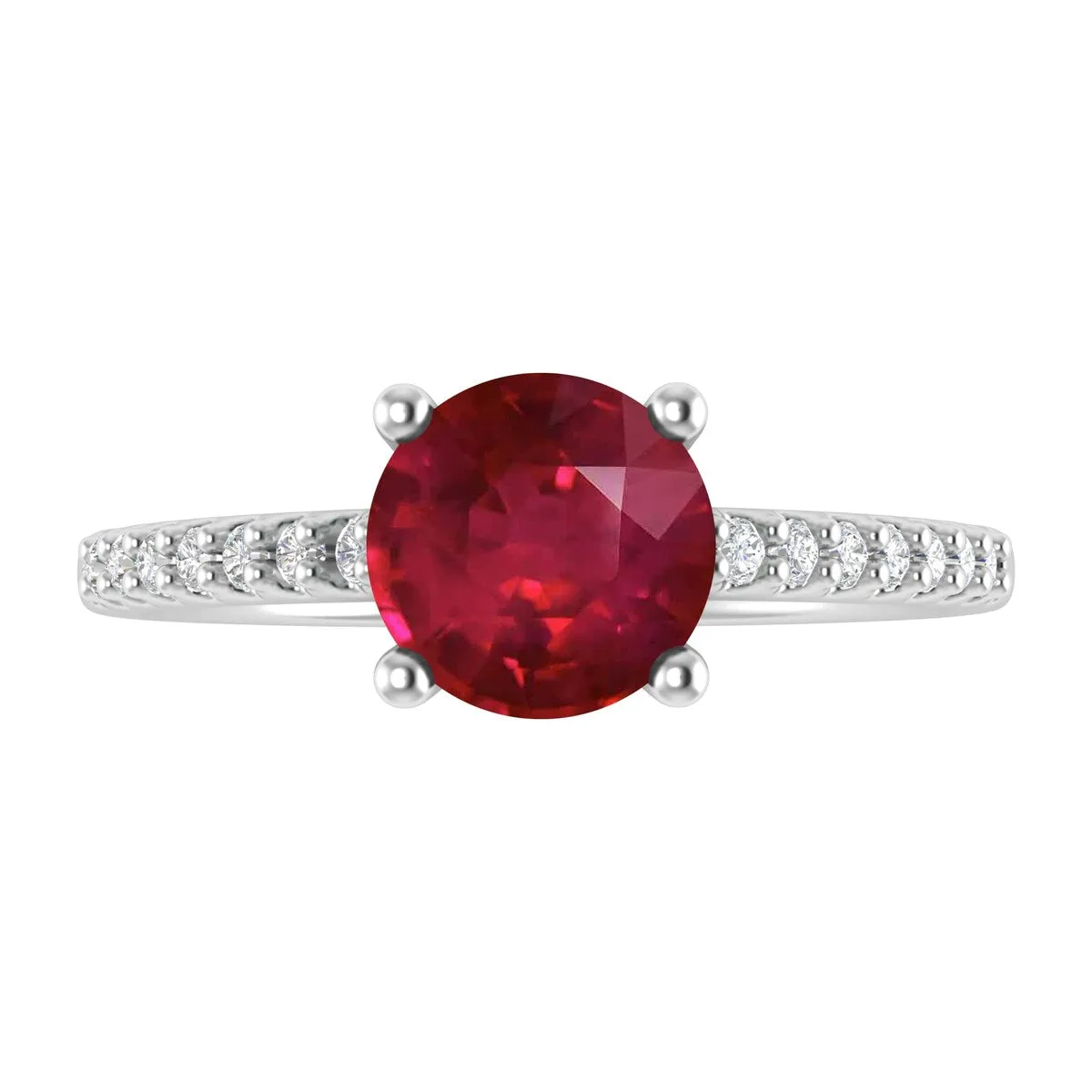 Sterling Silver with Ruby and White Topaz Engagement Ring sold by Zulily product image thumbnail 4