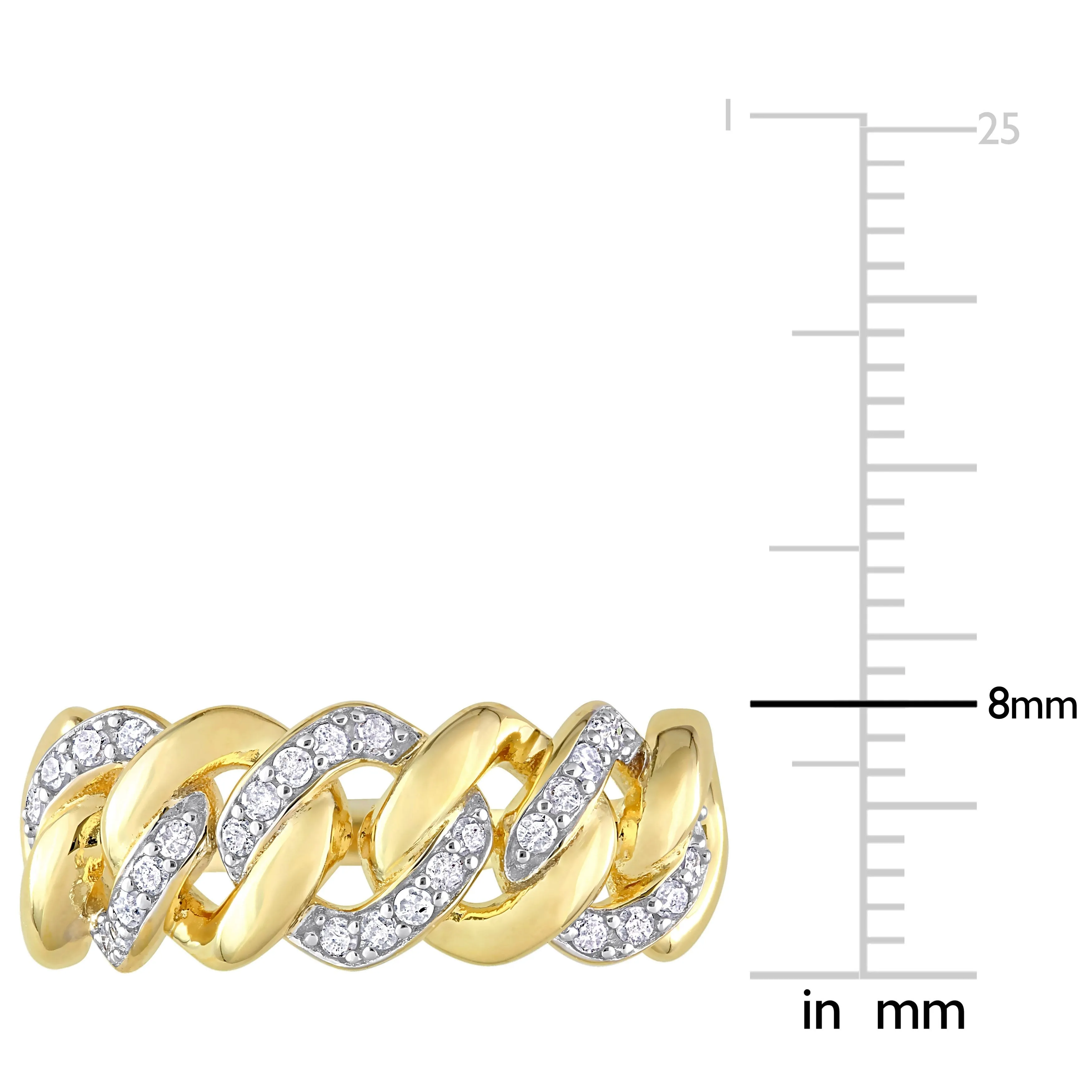 Miadora 1/4ct TDW Diamond Interlocking Link Ring in Yellow Silver sold by Zulily product image thumbnail 3