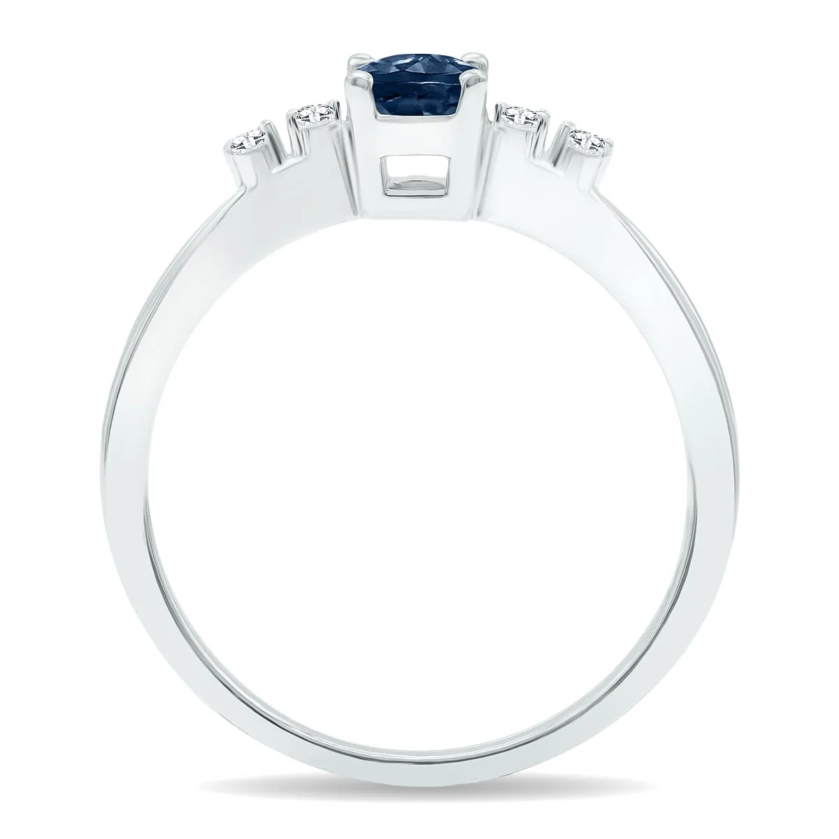 Women's Sapphire and Diamond Sparkle Ring in 10K White Gold sold by Zulily product image thumbnail 2