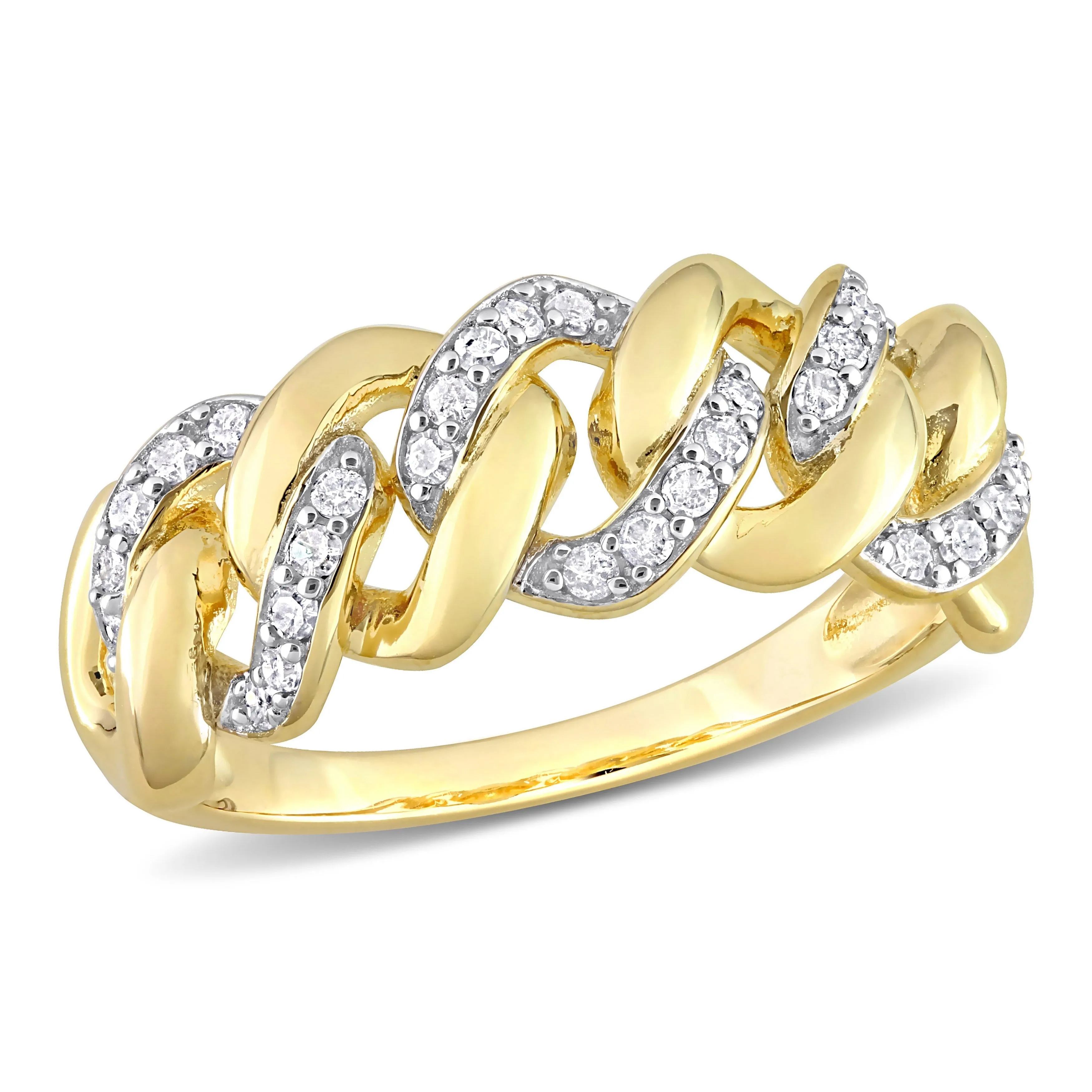 Miadora 1/4ct TDW Diamond Interlocking Link Ring in Yellow Silver sold by Zulily