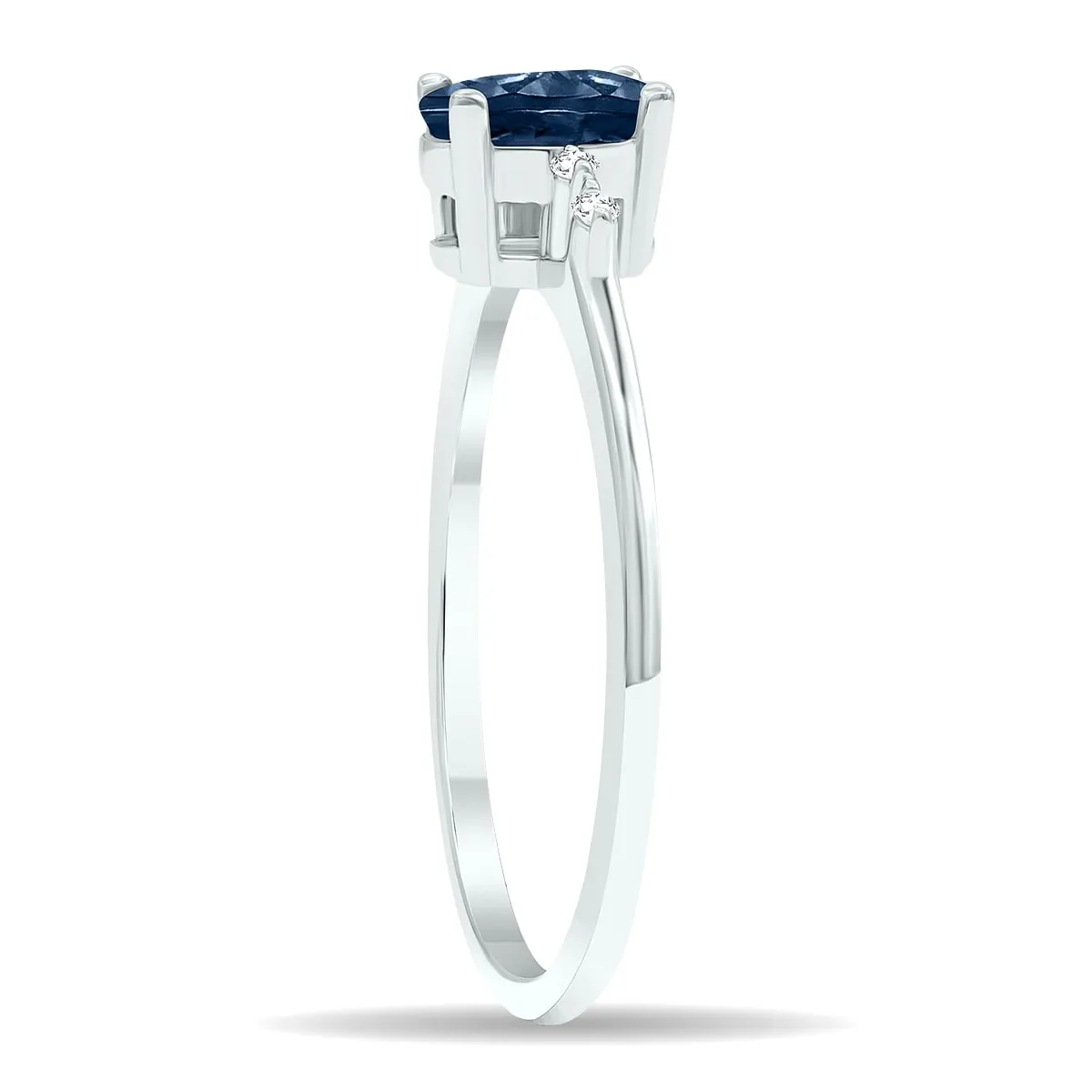 Women's Sapphire and Diamond Sparkle Ring in 10K White Gold sold by Zulily product image thumbnail 3