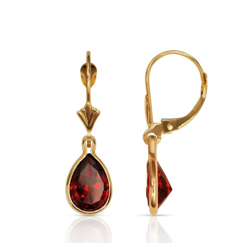 Curata Solid 14k Yellow Gold Birthstone Large Pear-shape Cubic Zirconia Bezel Dangle Leverback Earrings (6mm x 27mm) sold by Zulily