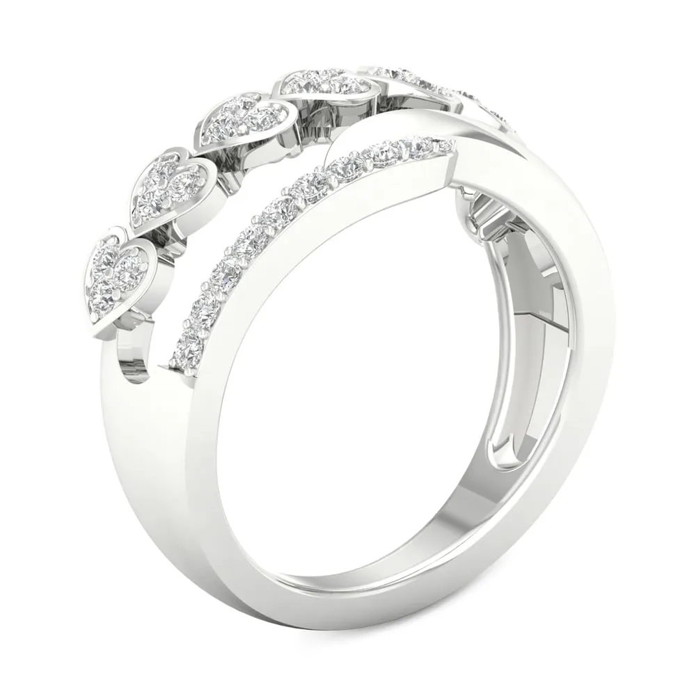 1/4ct TDW Diamond Heart Ring in Sterling Silver by De Couer - White sold by Zulily product image thumbnail 2