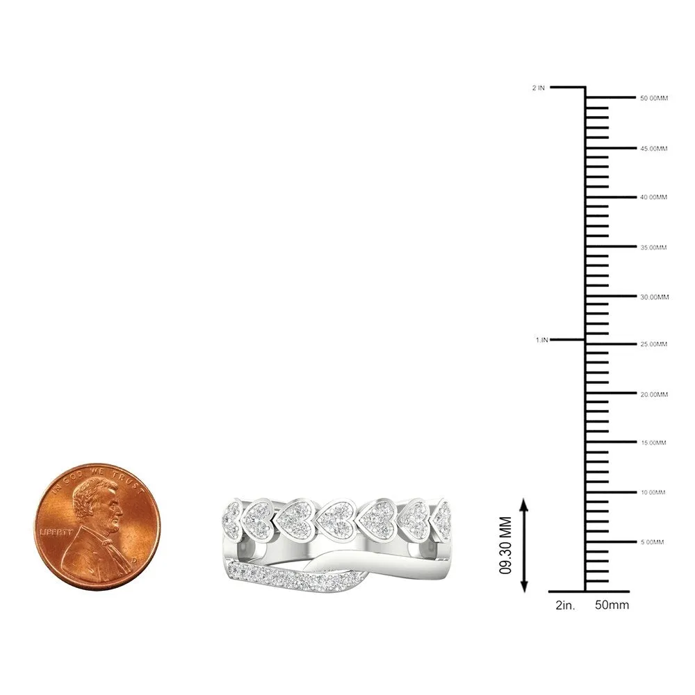 1/4ct TDW Diamond Heart Ring in Sterling Silver by De Couer - White sold by Zulily product image thumbnail 4