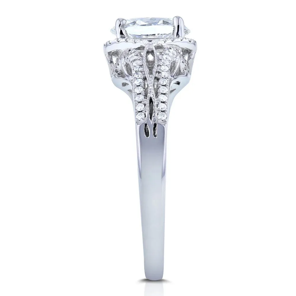 Annello by Kobelli Oval 7/8ct TDW Certified Diamond Engagement Ring 14k White Gold sold by Zulily product image thumbnail 3