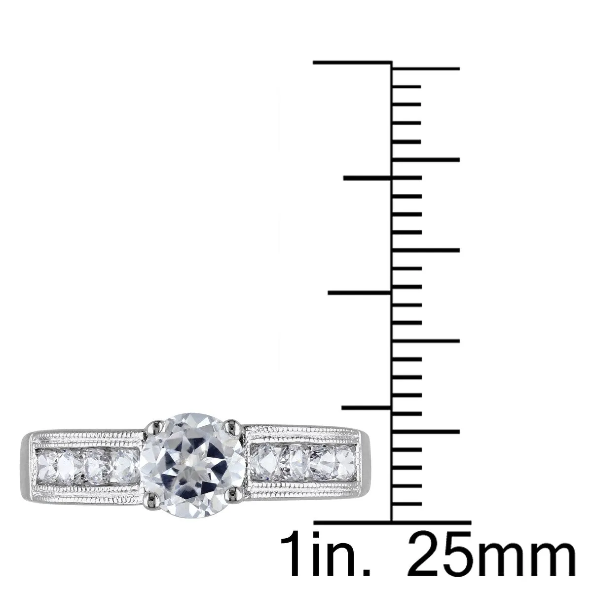 Miadora Sterling Silver Created White Sapphire Engagement Ring sold by Zulily product image thumbnail 3