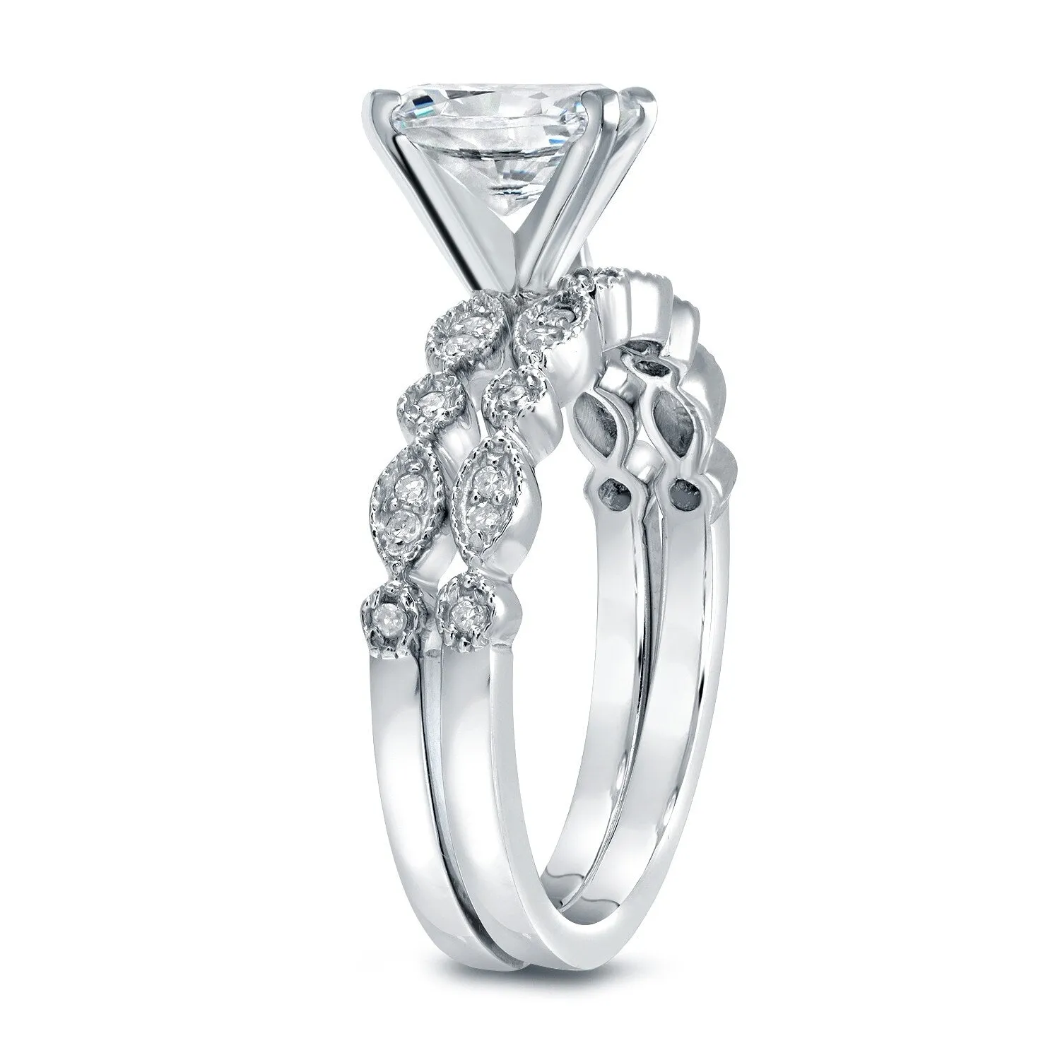 Auriya 14k Gold 3/4ctw Vintage Oval Diamond Engagement Ring Set sold by Zulily product image thumbnail 4