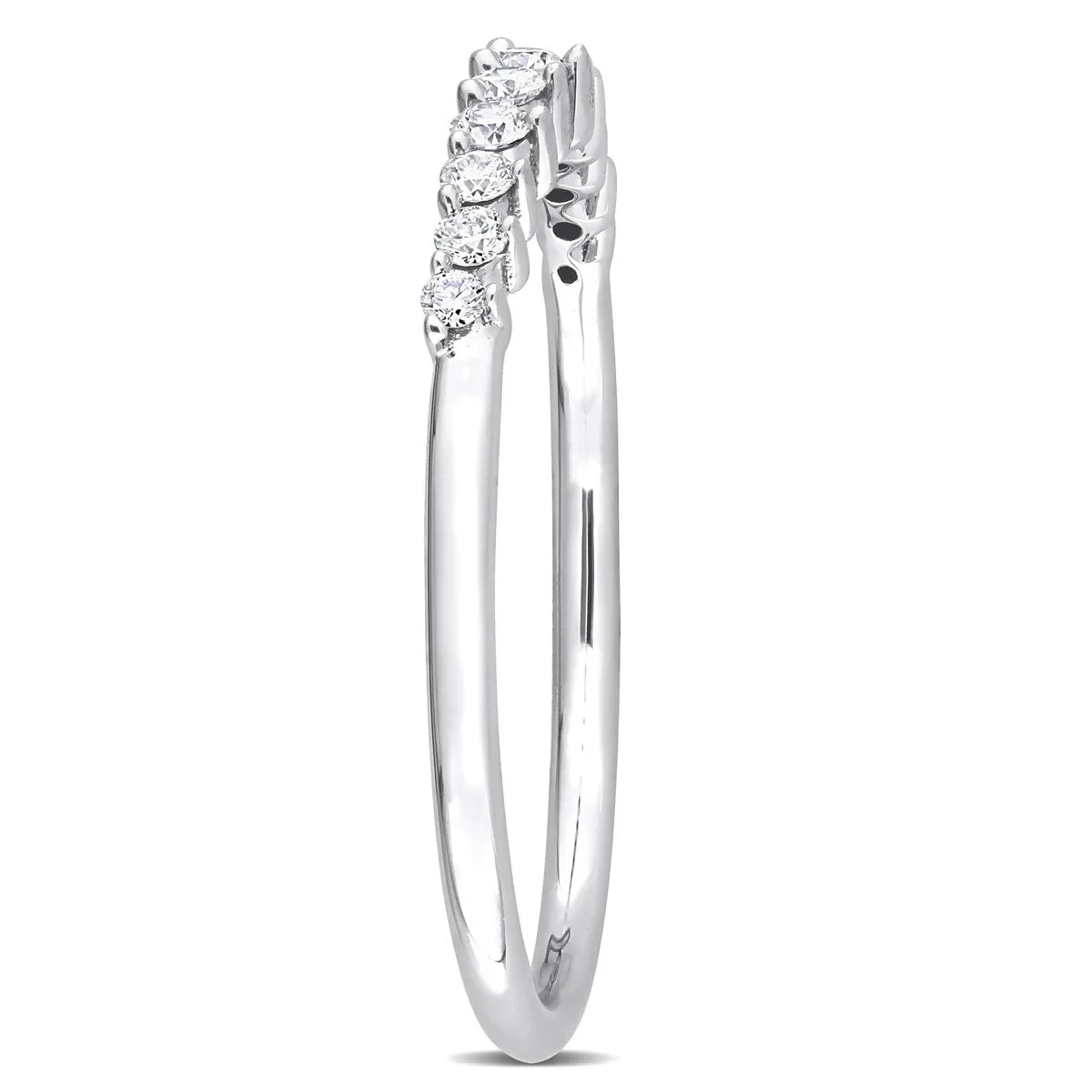 Miadora 14k White Gold 1/5ct TDW Diamond Stackable Semi-Eternity Wedding Band Ring sold by Zulily product image thumbnail 2