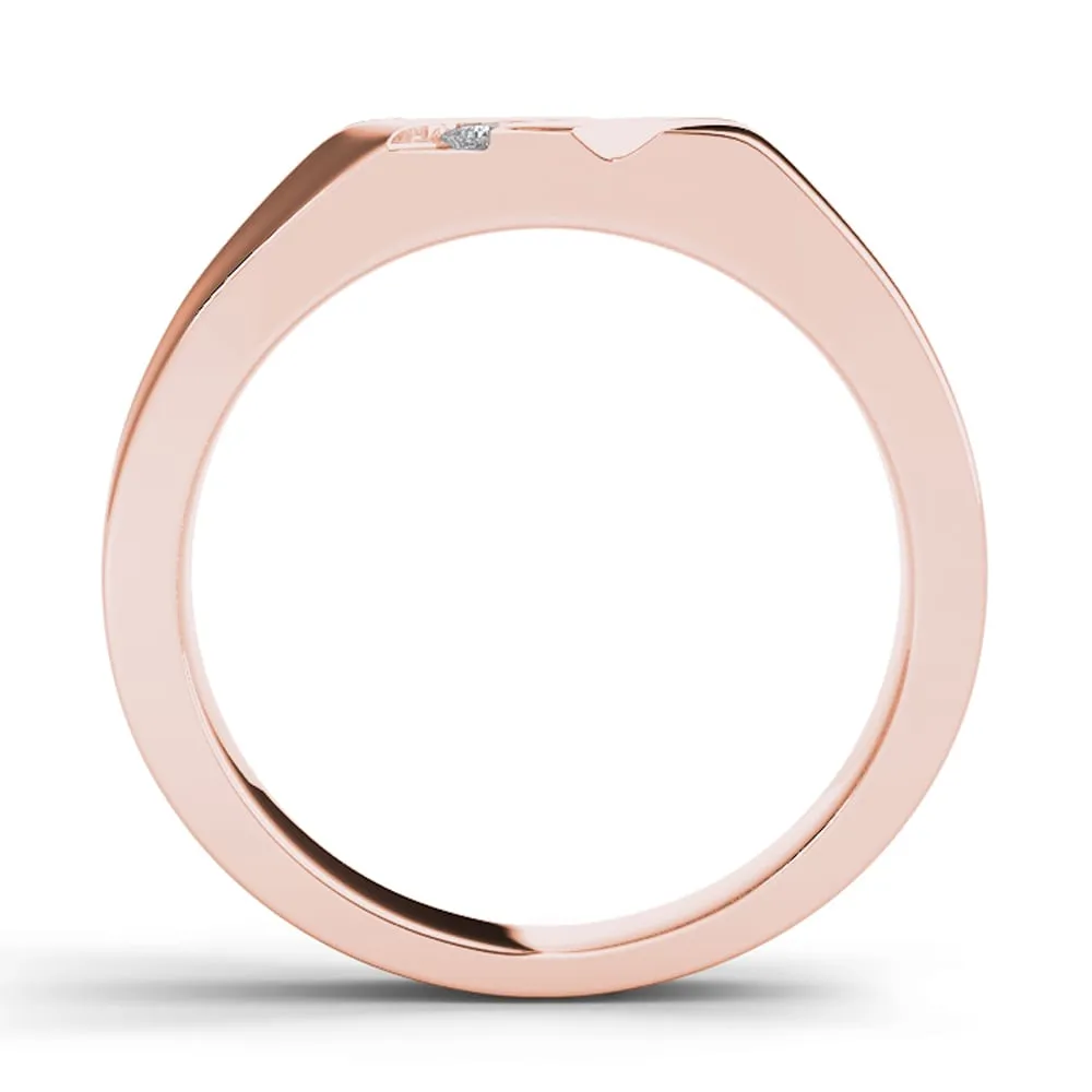 De Couer 14k Rose Gold 1/6ct TDW Mens Wedding Band - Pink sold by Zulily product image thumbnail 3