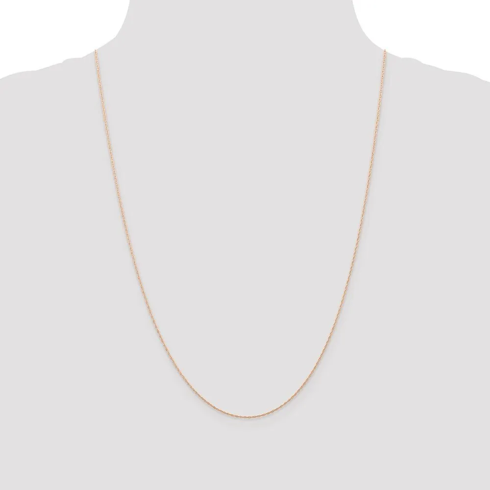 Curata 14k Rose Gold Solid 0.5mm Carded Cable Rope Chain Necklace Options: 16 18 20 24 sold by Zulily product image thumbnail 3