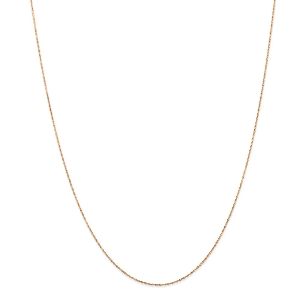 Curata 14k Rose Gold Solid 0.5mm Carded Cable Rope Chain Necklace Options: 16 18 20 24 sold by Zulily