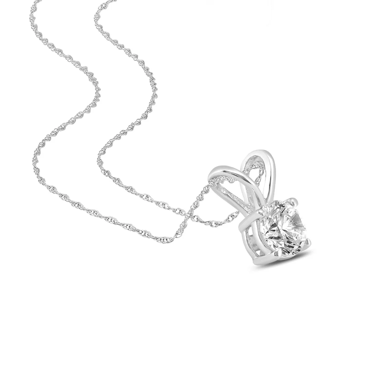 IGI Certified Lab Grown 1 1/10 Carat Diamond Solitaire Pendant in 14K White Gold (J Color, SI2 Clarity) sold by Zulily product image thumbnail 2