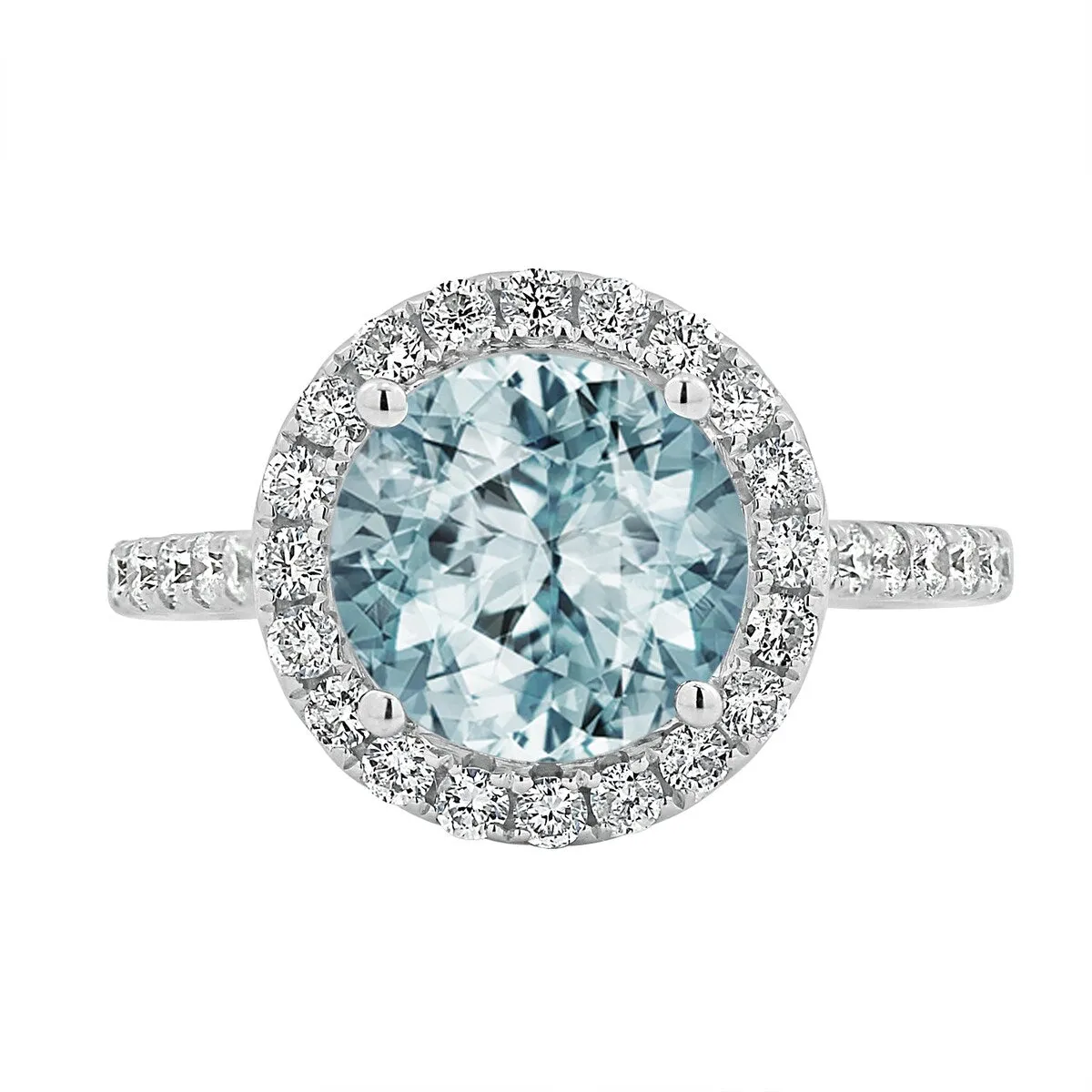Auriya 2ct Fancy Round Aquamarine and Halo Diamond Engagement Ring 5/8ctw 14k Gold sold by Zulily product image thumbnail 2